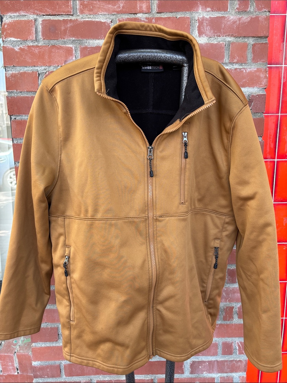 Swiss Tech Men's Tan Softshell Zip Jacket